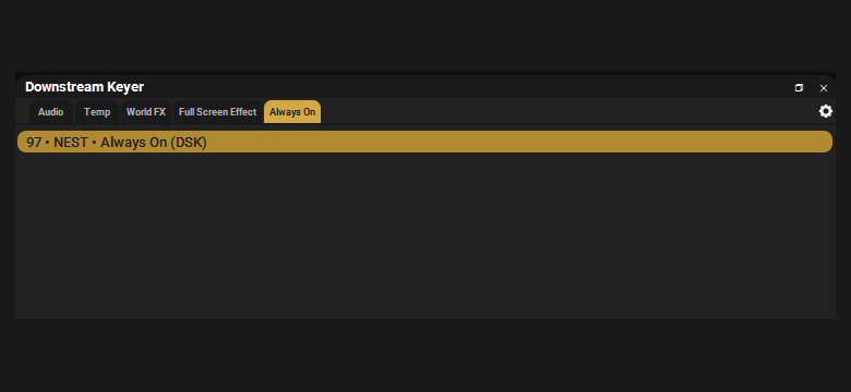 The downstream keyer and transitions, same spacing, same toolbar.