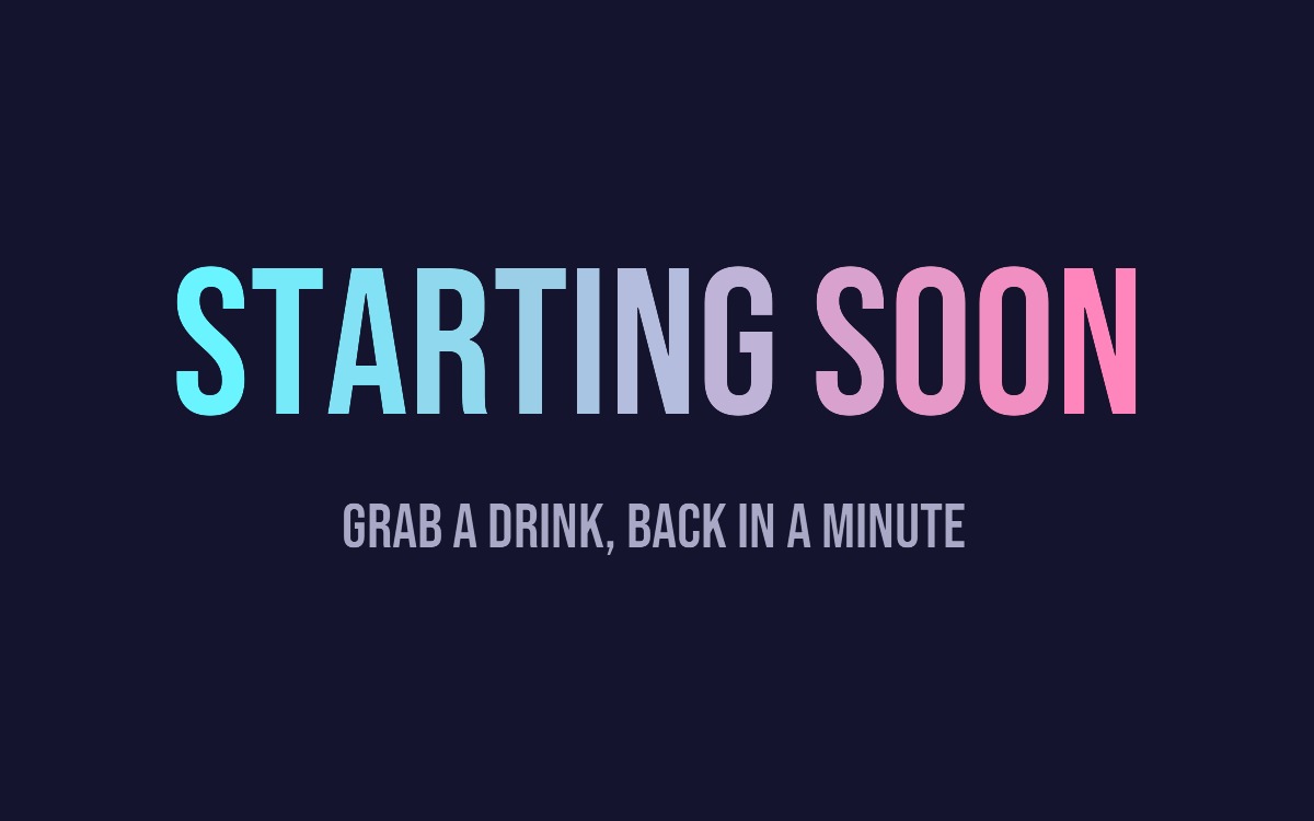 A gradient across a Google Font, for a title card that is still just text.